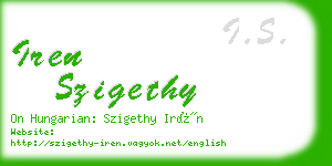 iren szigethy business card